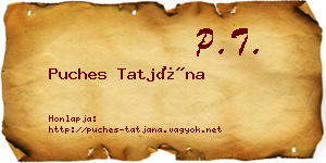 Puches Tatjána névjegykártya